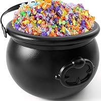 JOYIN Großer schwarzer Halloween-Kessel 19,1 cm, Halloween-Süßigkeitenkessel, Wasserkocher, Topf und Eimer, schwarzer Hexenkessel, Süßigkeitenhalter, Halloween St. Patricks Party Favor Dekoration