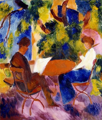 Poster À la table du jardin August Macke pour salon moderne et décoration murale élégante