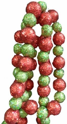 Kurt Adler Glitter Ball Garland for Christmas [H9267RGR]