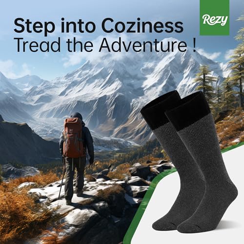Rezy Cozy Merino Wool Socks - Thick, Warm, and Durable Thermal Socks for Men & Women 5