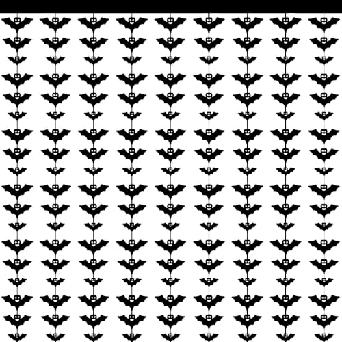 Halloween Decorations - Bats Black Tinsel Streamers Backdrop Banner