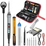 【90W Leistung & schnellere Erwärmung & stabilere Temperatur】 Durch den PID-Mikrocomputer und den Sensor konnte der Lötkolben eine hochpräzise und konstante Temperatur halten. Vierkern-PTC-Heizungen für schnelles Aufheizen, hochwertige Lötspitze. Profitieren Sie von 90W Leistung, die Lötspitze könnte in Sekunden die eingestellte Temperatur erreichen. Und 6 Wärmeableitungslöcher haben eine schnellere Wärmeableitung. Digitaler Lötkolben kann zwischen 180 ° C und 500 ° C eingestellt werden.