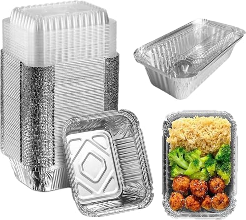 50 Pack 2Lb Disposable Tin Foil Pans with Lids image 3