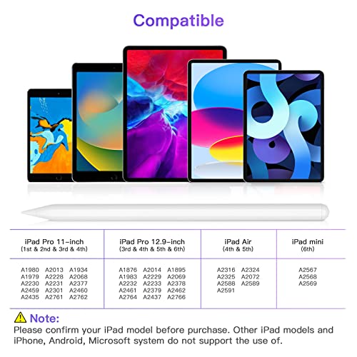 Stylus-Pen-2nd-Generation-with-Magnetic-Wireless-Charging-Stylus-Pen-2nd-Generation-Smart-Pen-Compatible-with-iPad-Pro-11-in-1234-iPad-Pro-129-in-3456-iPad-Air-45-iPad-Mini-6-White