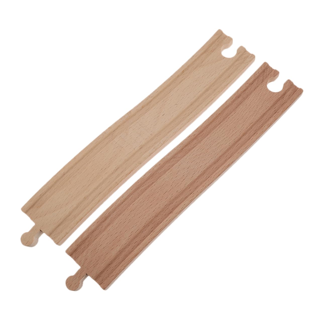 Toddmomy 2pcs Wooden Train Track Expansion Accessories Curved Railway Track for Creative Play Smooth Finish Safe Material