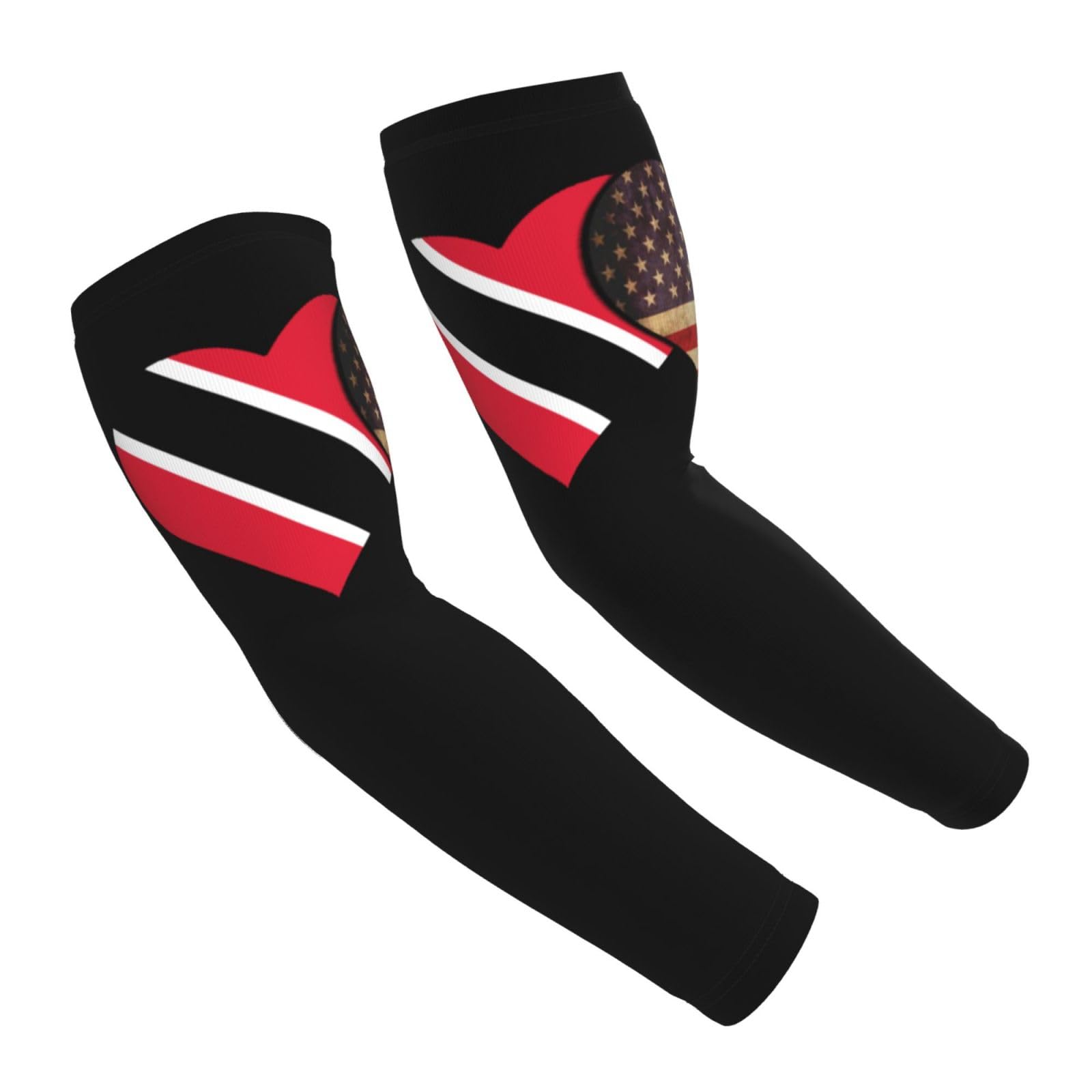 CUTEDWARF Trinidad Tobago And American Flag Sun Protection Arm Long Sleeve Protector Unisex Outdoor Sports Protective Sleeve Guard