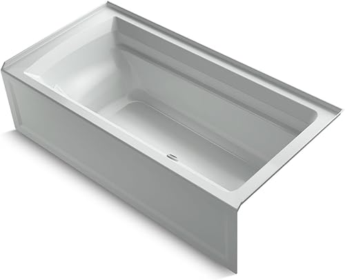 Miniatura 16 de KOHLER K-1125-RA-0 Archer - Bañera de alcoba de 72 pulgadas x 36 pulgadas con delantal integral y drenaje a la derecha, color blanco