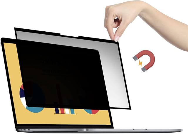 VistaProtect - Premium Privacy Filter & Anti-Blue Light Filter. Magnetic Screen Protector Compatible with Apple MacBook Pro 14 (M1 2021+)