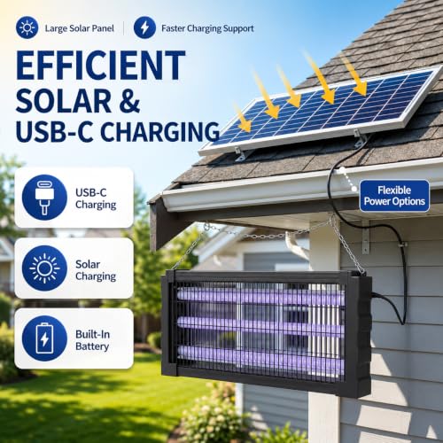 Image of 2026 Solar Bug Zapper Outdoor Waterproof Mosquito Repellent Outdoor Patio