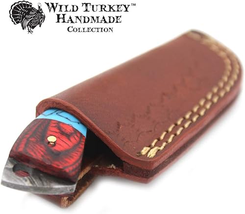 Miniatura 5 de Wild Turkey Handmade Colección Real Damasco Hoja Fija Mini Cuchillo de Chef