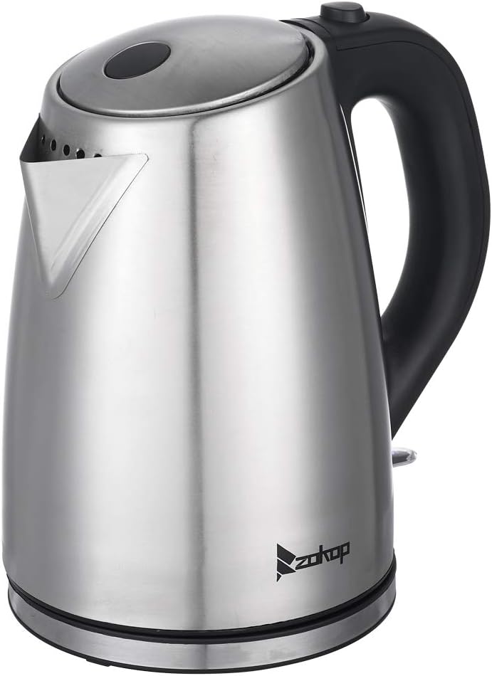 Ochine Electric Kettle Stainless Steel Tea Kettle Coffee Kettle Cordless Hot Water Boiler Heater 1500W Fast Boil with Led Light, Auto Shut-Off and Boil-Dry Protection (Ship from USA)
