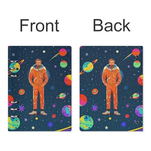 Carnet de notes cadeau idéal motif espace et feuilles rechargeables - 3