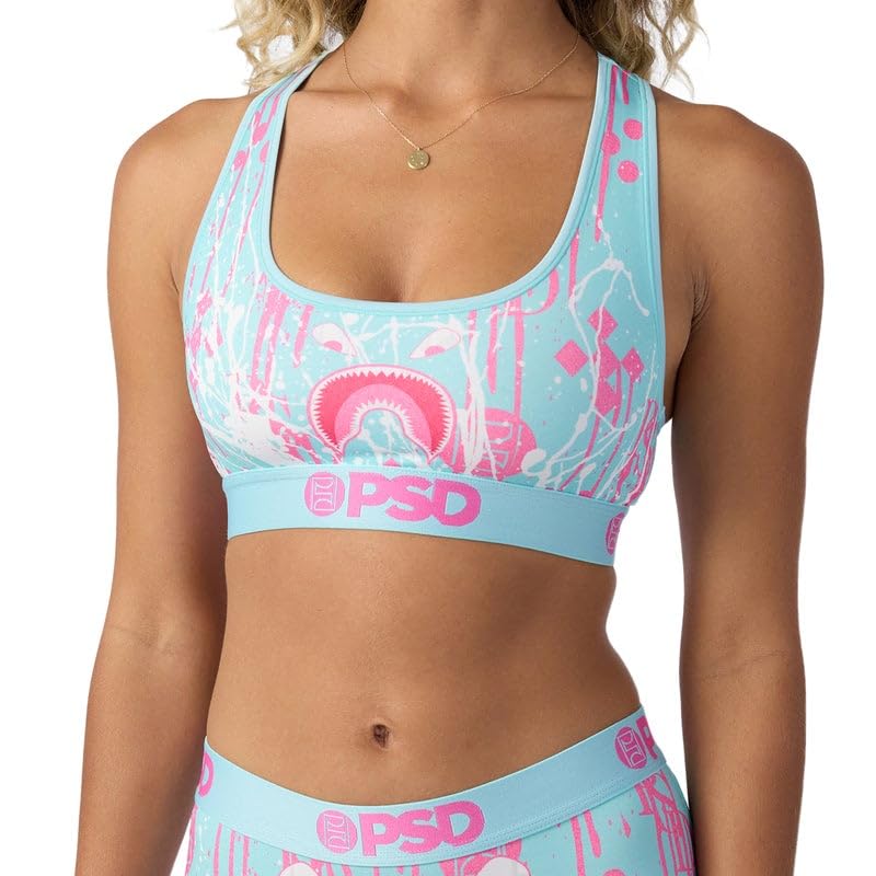 PSD Women's WF Highkey Sports Bra - Soft and Breathable Fabric Racerback Bra, Scoop Neckline, Comfortable Sports Bra