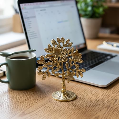 Image of ZAICUS Kalpavriksha Tree Showpiece for Home Decor | Golden Tree of Life Decorative Idol for Living Room, Office Table, Good Luck & Vastu Gift Item for Home, Housewarming