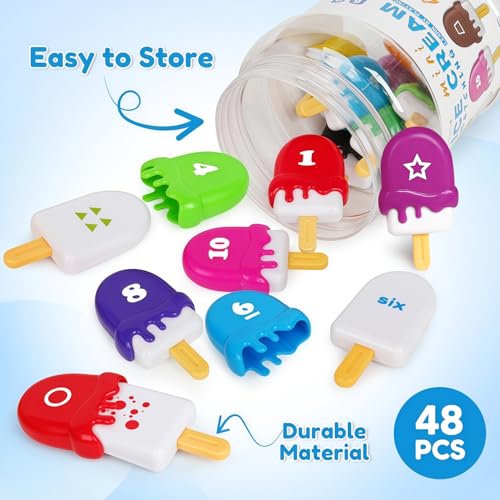 Image of USATDD Numbers Learning Toys Number Popsicles Matching Toy Learning Numbers & Patterns Preschool Learning Activities Montessori Toys for Kids