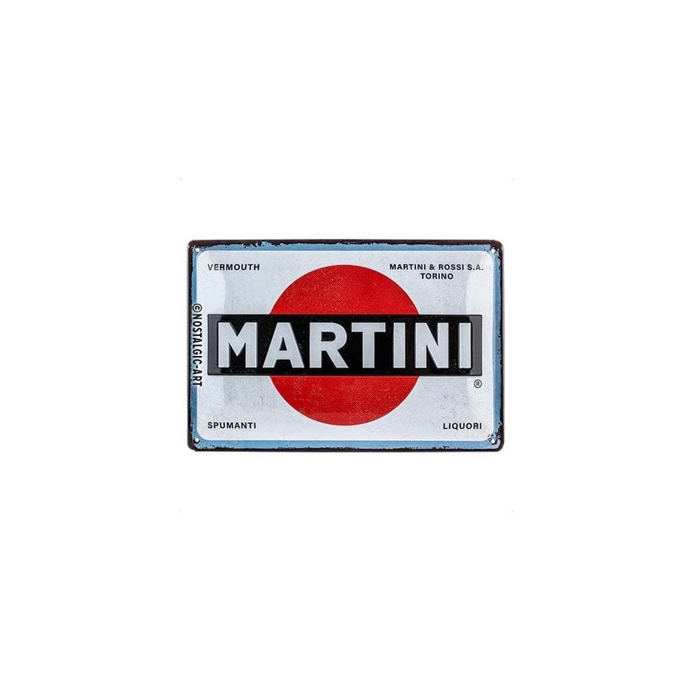Nostalgic-Art Targhe Vintage, Martini - Logo White – Idea regalo per amanti dei cocktail, in metallo, Design retrò per decorazione, 20 x 30 cm