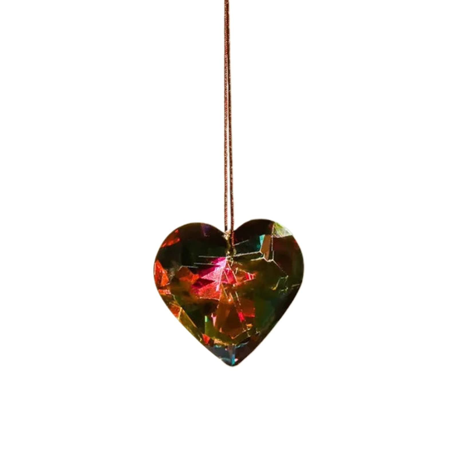 40mm Chandelier Crystal Love-heart Shaped Prisms Rainbows Maker Crystal Glass Prism Suncatchers Gift Garden Decor Hanging Love-heart Prism Craft Rainbows Maker