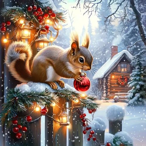 Huacan Cross Stitch Kits Stamped Christmas Full Range 11CT DIY Snow Embroidery Kit for Adults Beginners 16 x 16 in