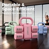Regulowany zestaw hantli 2 w 1 dla kobiet – 4 poziomy (od 1 kg do 5,5 kg) – ciężarki do domowej siłowni dla kobiet w domu – hantle fitness