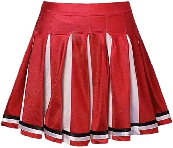 Womens Knit Pleated Cheerleading Uniform Skirt Large Size Pleated Casual Skater Tennis Skirt