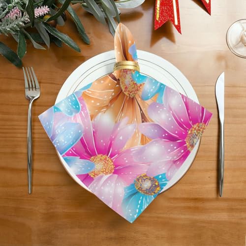 Servilletas de Tela Flores Multicolor Set x6 miniatura 3