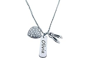 Personalized Girls Dance Necklace, Love to Dance Necklace with Name Engraved