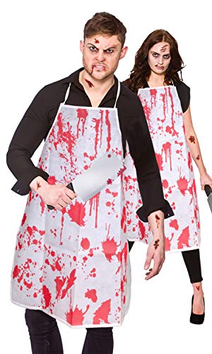 Halloween Bloody Butcher Costumes Scary Set - Cooking Chef Apron Hat Weapon Knife Tattoo Stickers Zombie Party Accessories Decorations 13Pieces #TOP5