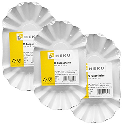 Preisvergleich Produktbild HKG 20 Pappschalen weiss 9x16x3cm