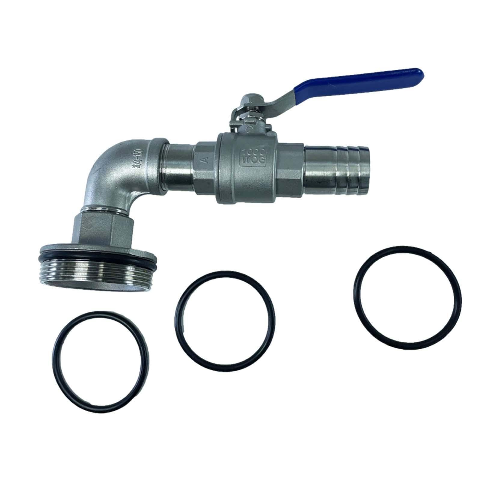 Mophrati Easy Install Drum Faucet 50 Gallon Barrel Spigot Gaskets Reliable Stainless Steel Prevents Leaking Any Liquid Easy To Install Outdoor Bucket Container, Length 15Cm