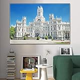  Yangld impresión de lienzo España Paisaje arquitectónico pintura Palacio de la Alhambra Palacio Real Madrid Diagon Posters Pintura de cabecera 31.4 \
