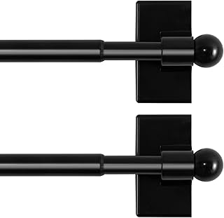 H.VERSAILTEX 2 PACK Magnetic Curtain Rods for Metal Doors, 16 to 28 Inch, 1/2