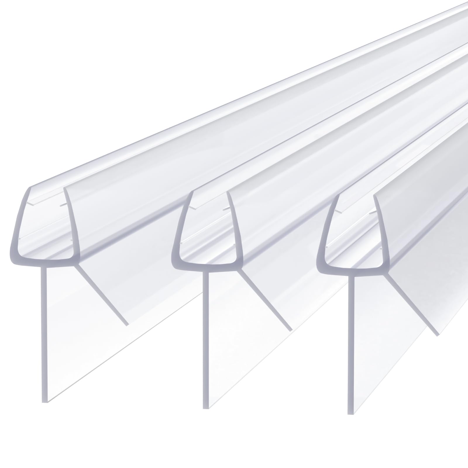 Zocipro 3Pcs 40cm Shower Screen Seal Strip for 4-6mm Glass, Clear Shower Door Seal Strip Covers up to 20mm Gap