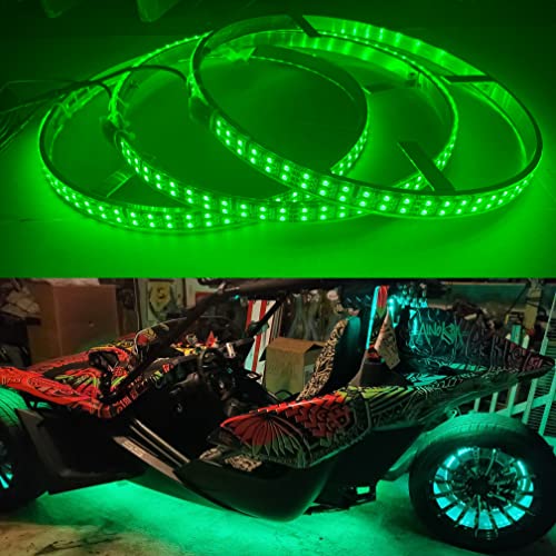 Sando Tech 3PCS 15.5'' RGB Double Row Led Wheel Ring Light Flashing IP68 Waterproof Brightest Rim Lights Tire Lights Offroad Bluetooth and Remote Ctrl - Compatible with Polaris Slingshot
