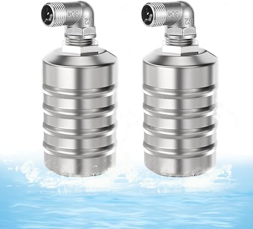 Válvula de flotador de acero inoxidable 304 totalmente automático con control de nivel de agua, paquete de 2 mini válvulas de flotación de bola de