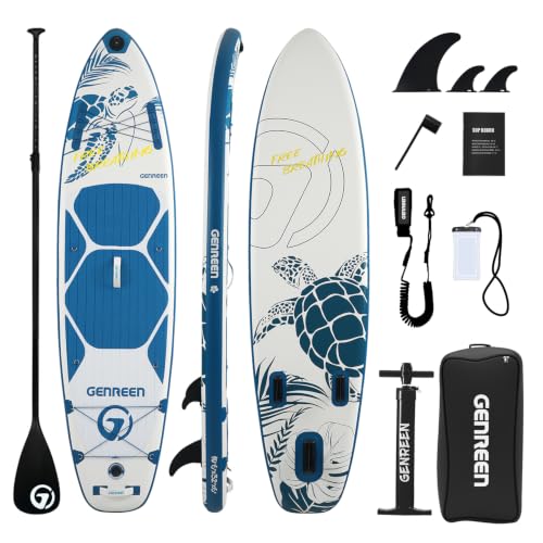 Image of Inflatable Stand-Up Paddle Boards - Available 32 inch /33 inch /34 inch Widths Inflatable Paddle Board with SUP Accessories, Camera Mount, Basic All-Around SUP Board for All Skill Levels, Up to 450lbs