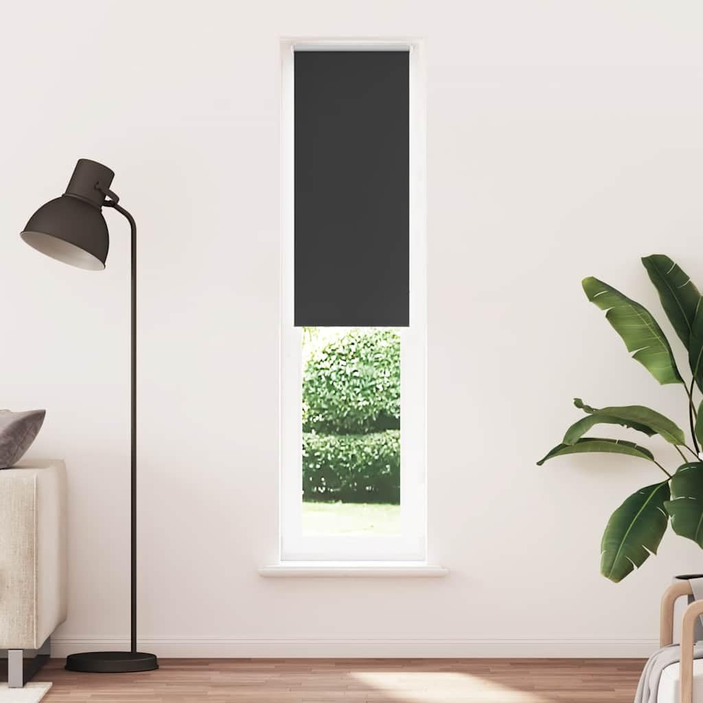 Roleta zaciemniająca, czarna, 55 x 210 cm, z uchwytami zaciskowymi i śrubami, 100% poliester, szerokość materiału 50,7 cm, ochrona prywatności, ochrona przed wysoką temperaturą