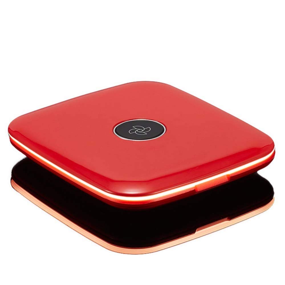 XINYU Espejo De Maquillaje Compacto Luz De Relleno LED Espejo De Vanidad Smart Touch Dimming Charging Treasure Folding Espejo Doble Cara Te Permite Mantenerte Hermosa En Cualquier Momento,Red