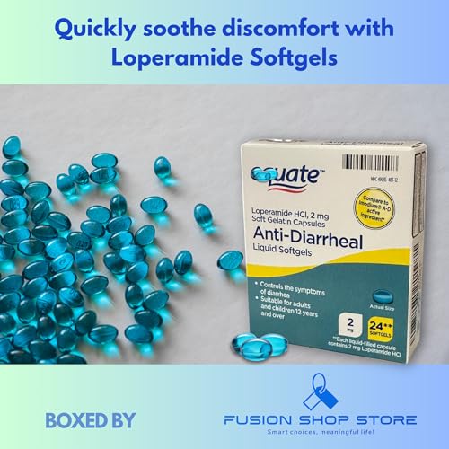 Anti diarrheal Softgels- Loperamide HCl Liquid Softgels, 2 mg, 24 Count (Pack of 1), Boxed by Fusion Shop Store
