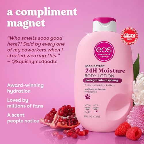 Image of eos Shea Better Body Lotion Set- Jasmine Peach & Pomegranate Raspberry, 16 fl oz, 2-Pack