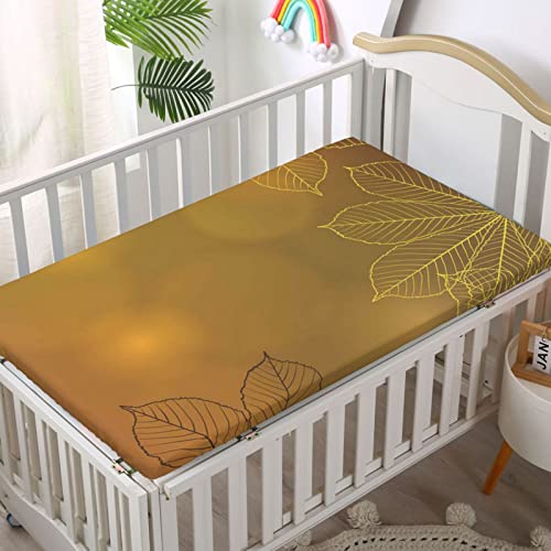 Abstract Brown Themed Fitted Mini Crib Sheets,Portable Mini Crib Sheets Ultra Soft Material - Crib Mattress Sheet Or Toddler Bed Sheet,24“ X38“,Mustard Dark Cocoa Ginger Pale Coffee #TOP1