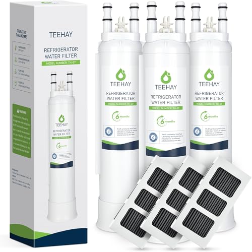 TEEHAY PWF-1 FPPWFU01 Water Filter & PureAir Ultra II PAULTRA2 Air Filter Combo Compatible with Frigidaire FRIGCOMBO13 FRSS2623AS FRSS26L3AF FRSS2323AS FRSS2323AW FRSS2623AB FRSC2333AS 3 Pack