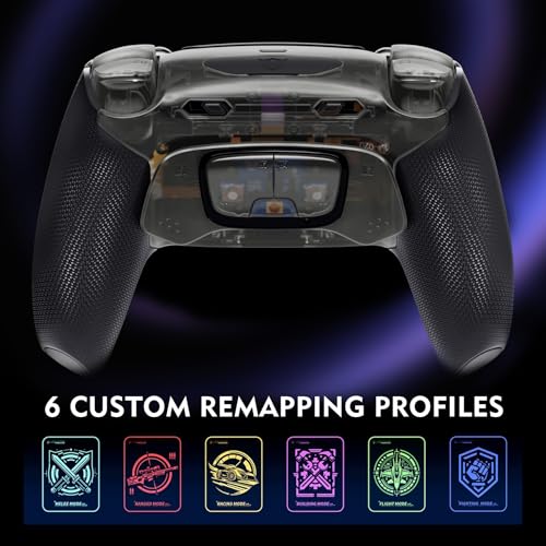 Image of HEXGAMING ULTIMATE PRO Controller Compatible with ps5, Explorer Black | Hall Effect Joysticks, Adjustable Triggers, 4 Remappable Buttons, 6 Profiles, 8 Swap Sticks, PC Compatible, Wireless Gaming