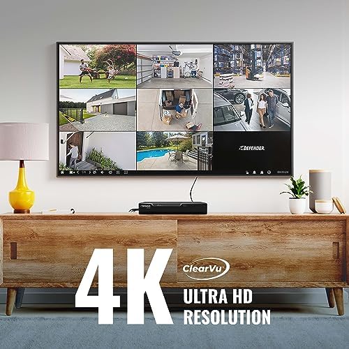 Defender 4K 8MP Ultra HD Vision AI Smart Artificial Intelligence Wired 1TB 8CH DVR Security System with 8 Deterrence Cameras, Human & Vehicle Detection, Color Night Vision, Spotlight & Free Mobile App - 2