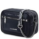 Lois - Bolso pequeño de Mujer con Bandolera. cómodo y para Diario o Paseo. Piel sintética. diseño Elegante, 310083, Color Negro