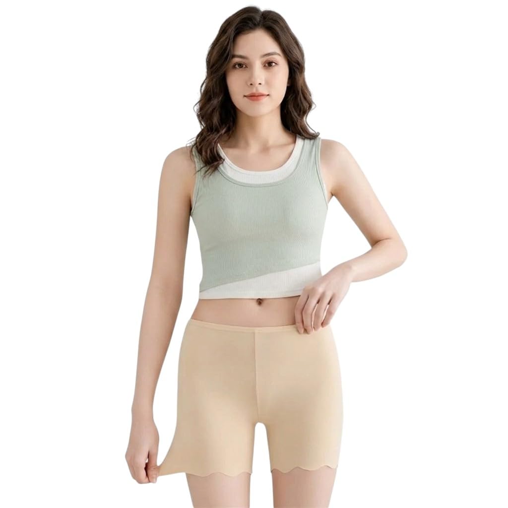 headbutt Women's Safety Shorts, Seamless Stretch Boyshorts for Cycling and Yoga, Beige, White, Black-picture-47