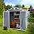 TURRIDU 8 x 6 FT Resin Outdoor Storage Shed with Windows and Lockable Double-Door, Tools Storage Shed with Floor & Air Vents for Garden, Patio, Yard, Lawn, Grey
