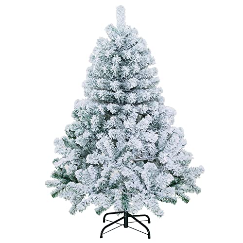 Nightcore-45FT-Pre-Lit-Artificial-Christmas-Tree-Snow-Flocked-Hinged-Pine-Tree-w-295-Branches-Tips-150-LED-Lights-Portable-Metal-Base-Perfect-Decoration-for-Home-Office-Party-45-ft-Green Nightcore 45FT Pre Lit Artificial Christmas Tree Snow Flocked Hinged Pine Tree w 295 Branches Tips 150 LED Lights Portable Metal Base Perfect Decoration for Home Office Party 45 ft Green