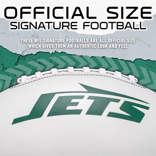 Image of Franklin Sports NFL Autograph Football - Official Size White Panel Souvenir Football for Autographs + Signatures - NFL Team Fan Shop Memorabilia