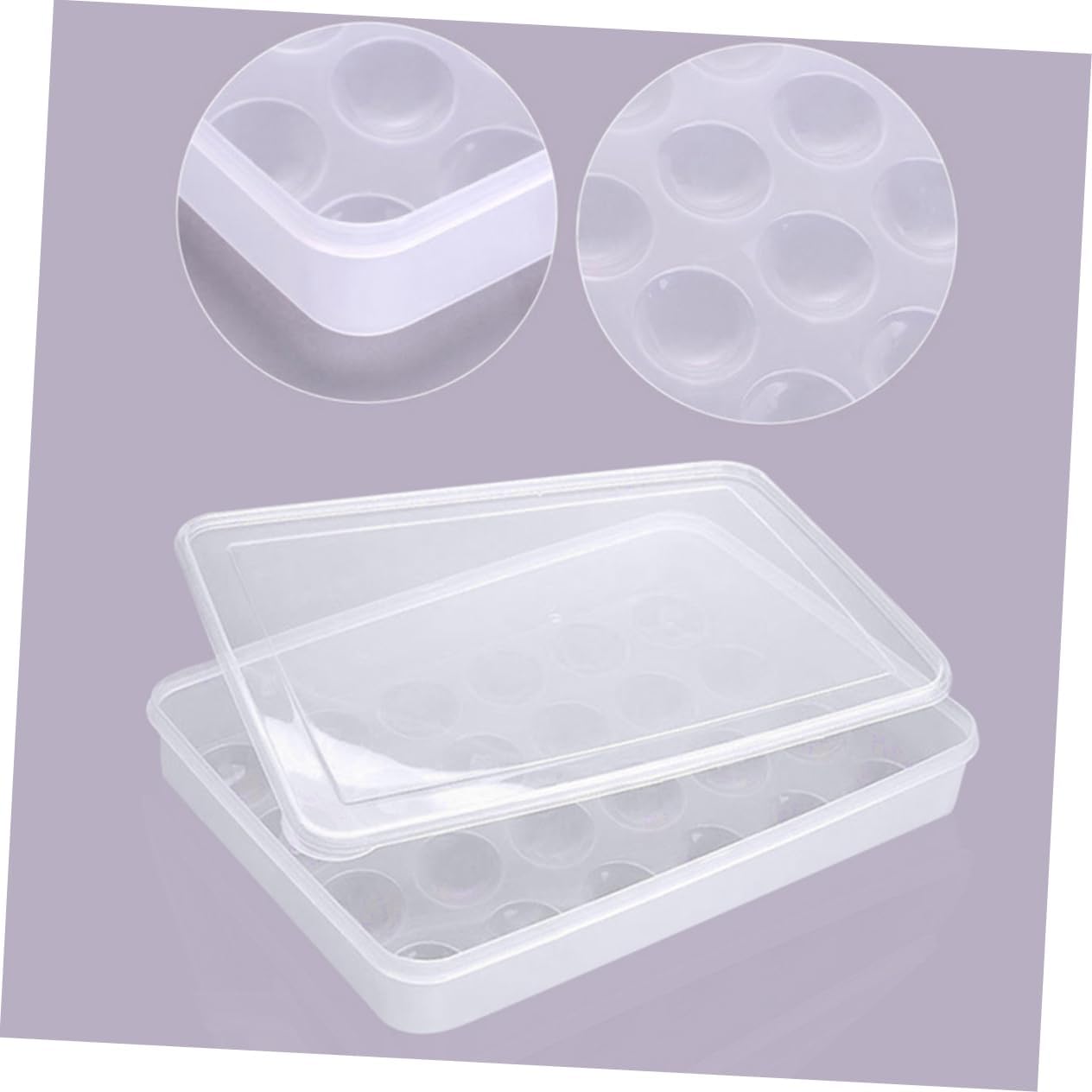 6 Pcs 24 Egg Tray Egg Container Containers for Food Egg Holder Fridge Containers Can Organizer for Refrigerator White Egg Plate Superimposed (Whitex3pcs 30X20cmx3pcs)