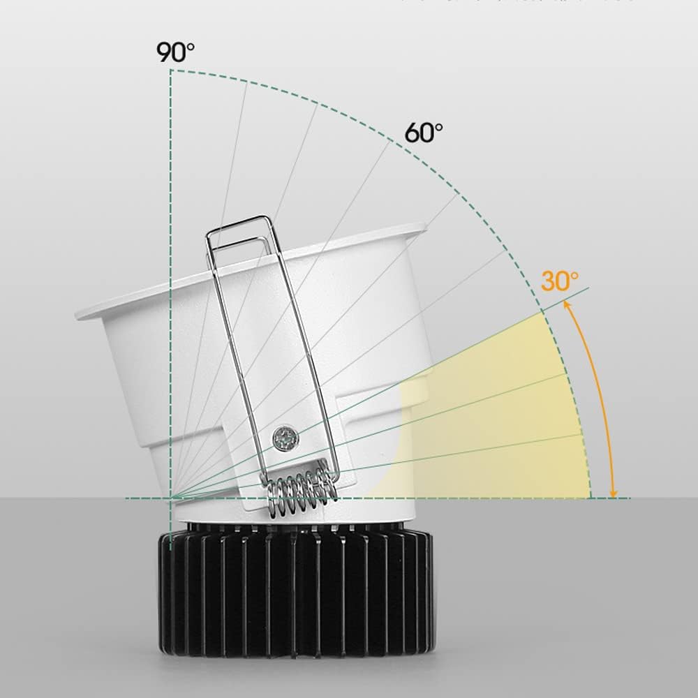 Downlights Ceiling,7W Recessed Downled Downs Spotligt, 6000K Cool White 75Mm Open Hole Ceiling Lamp,for Bathroom Kitchen Ceilings Outdoor